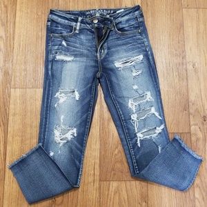 AEO Distressed Crop Jeggings